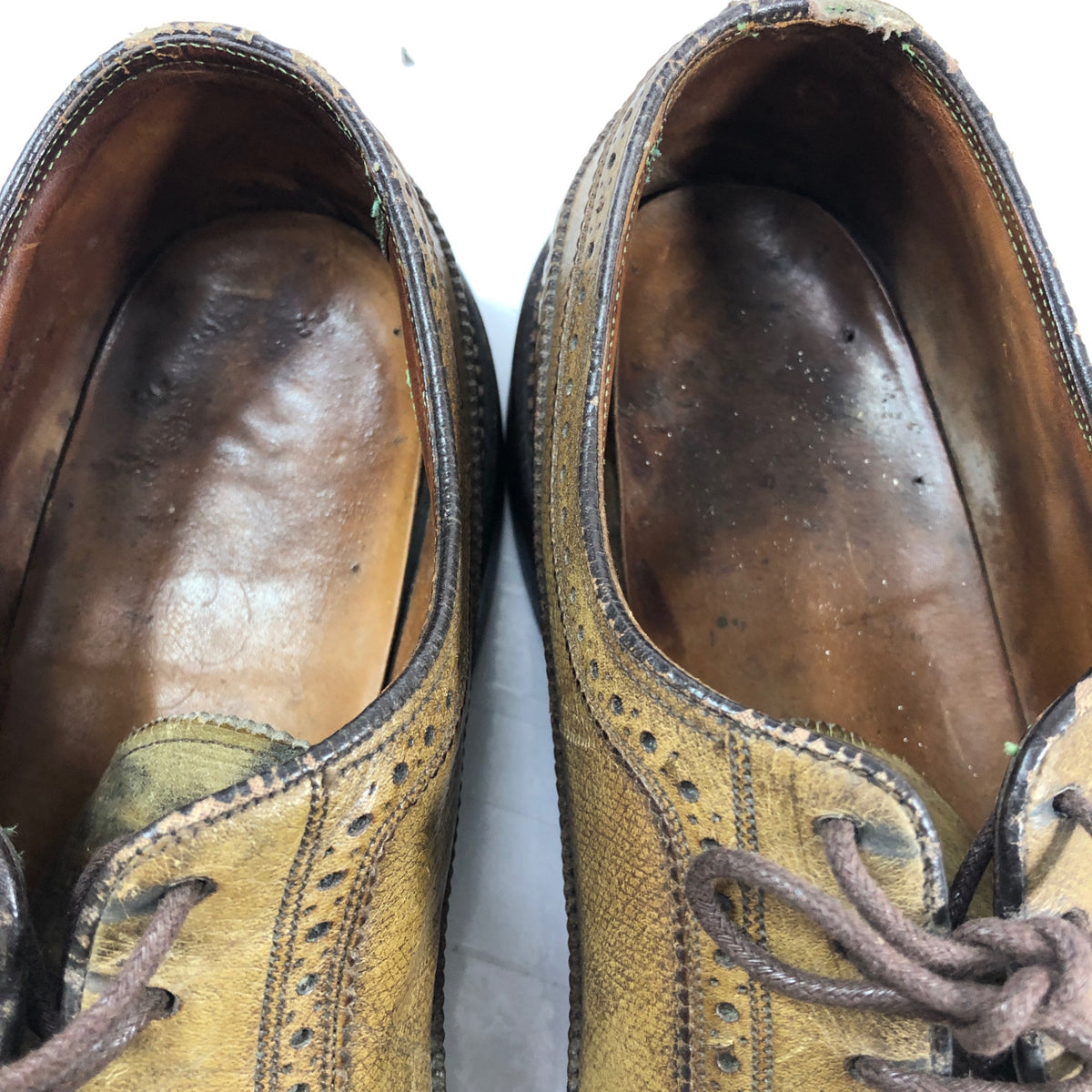 フローシャイム レザーシューズ ロングウィング グレインレザー ゴールデンハーベスト ライトブラウン メンズ サイズUS10.5 FLORSHEIM 約28.5cm【AFC32】