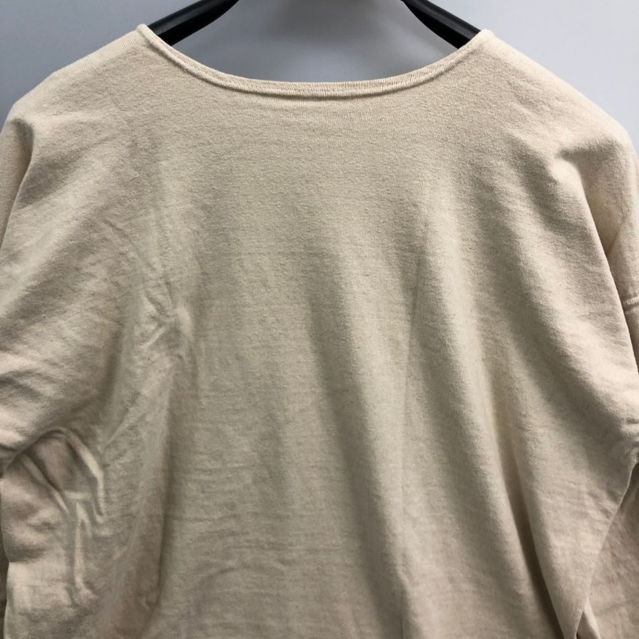 美品◆オールドホームステッダー クルーネック カットソー 長袖 メンズ サイズ44 アイボリー olde homesteader 【AFB46】