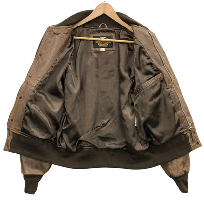 中古◆ハーレーダビッドソン レザージャケット 牛革 ブラウン Mサイズ 40434 HARLEY DAVIDSON 【AFB13】