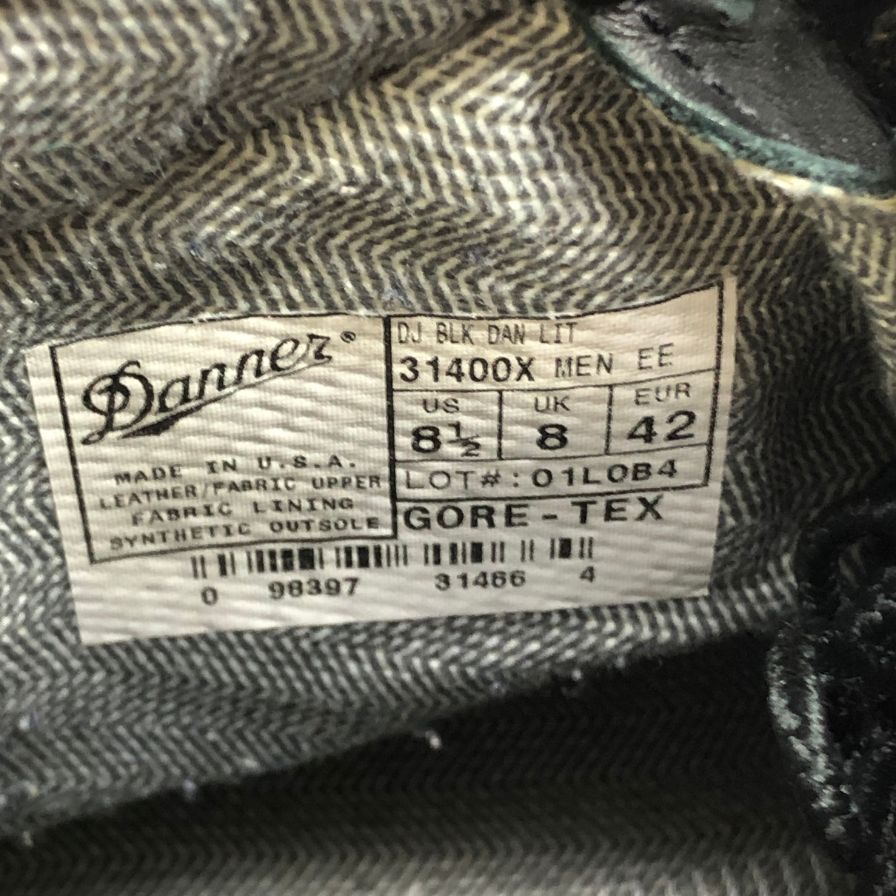ダナー レザーブーツ ダナーライト 31400X ゴアテックス メンズ サイズ8 1/2 ブラック Danner 約26.5cm【AFD15-2】