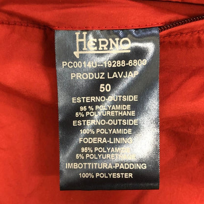 美品◆ヘルノ ジレ 中綿 シングル レッド メンズ サイズ50 HERNO 【AFB17】