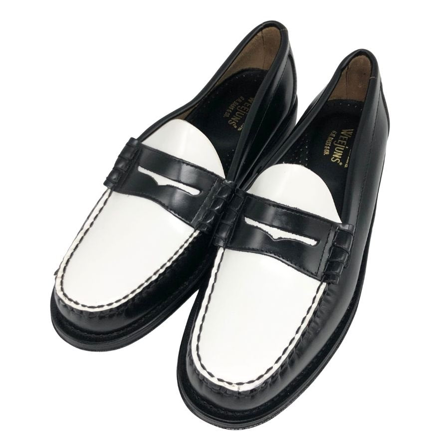 ジーエイチバス ローファー ウィージャンズ ラーソン サイズ8.0 メンズ ブラック ホワイト G.H.Bass&Co. WEEJUNS LARSON ローファー 約26.5cm【LA】【中古】