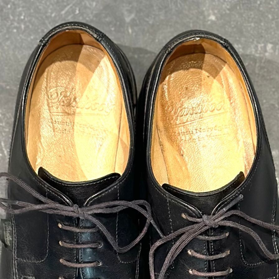 パラブーツ レザーシューズ シャンボード Uチップ ノワール ブラック サイズUK6.5 Paraboot ビジネスシューズ 約25.0cm【LA】【中古】