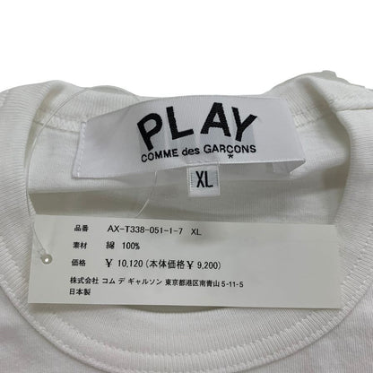 新品同様◆プレイ コム デ ギャルソン 鹿の子Tシャツ ホワイト メンズ サイズXL AX-T338 PLAY COMME des GARCONS 【AFB11】