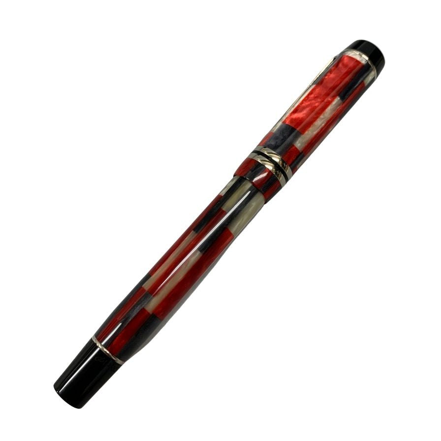 極美品◆パーカー 万年筆 ディオフォールド モザイク レッド ペン先 18K PARKER DUOFOLD MOSAIC RED【AFI18】