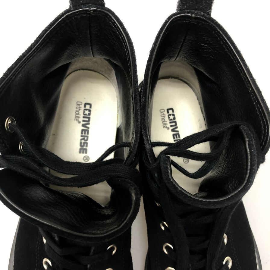 コンバース ハイカットスニーカー オールスター ロングライフハイ スエード メンズ ブラック サイズUS9.5 CONVERSE 約28.0cm【AFC28】