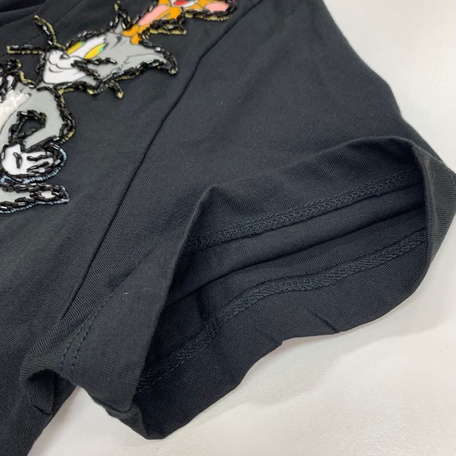 美品◆ドレープ Tシャツ メンズ ディズニー&ワーナーブラザーズ ビーズ付き サイズ不明 DRAPE 【AFB46】
