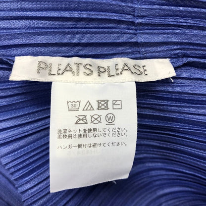 極美品◆プリーツプリーズ ワンピース PP61JH434 イッセイミヤケ ポリエステル ブルー サイズ5 レディース PLEATS PLEASE 【AFB46】