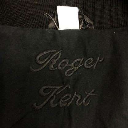 中古◆ロジャーケント ノーカラージャケット スエード切り替え ブラック メンズ サイズ不明 Roger Kent 【AFA16】