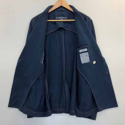 中古◆チルコロ 6Bダブル コットン ジャージー ジャケット ネイビー 50サイズ CIRCOLO 【AFB32】