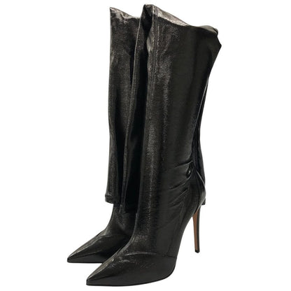 エリザベッタ フランキ ロングブーツ サイズ38 ブラック レディース ELISABETTA FRANCHI 約24.5cm【AFC41】