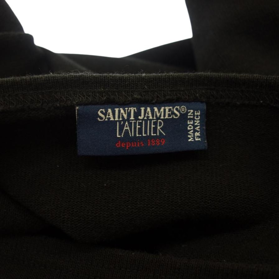 美品◆セントジェームス カットソー バスクシャツ ギルド ウエッソン レディース XS表記 ブラック SAINT JAMES L'ATELIER OUESSANT GUILD 【AFB34】