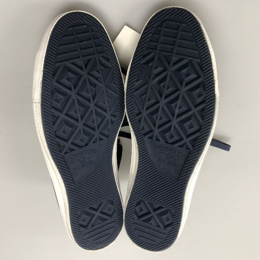 コンバース ショット スニーカー ハイカット レザー 29.5cm ネイビー メンズ CONVERSE×Shott 約29.5cm【AFC35】