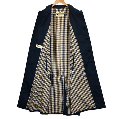 美品◆アクアスキュータム バルカラーコート  イングランド製 メンズ  ネイビー サイズ表記無し Aquascutum 【AFB2】