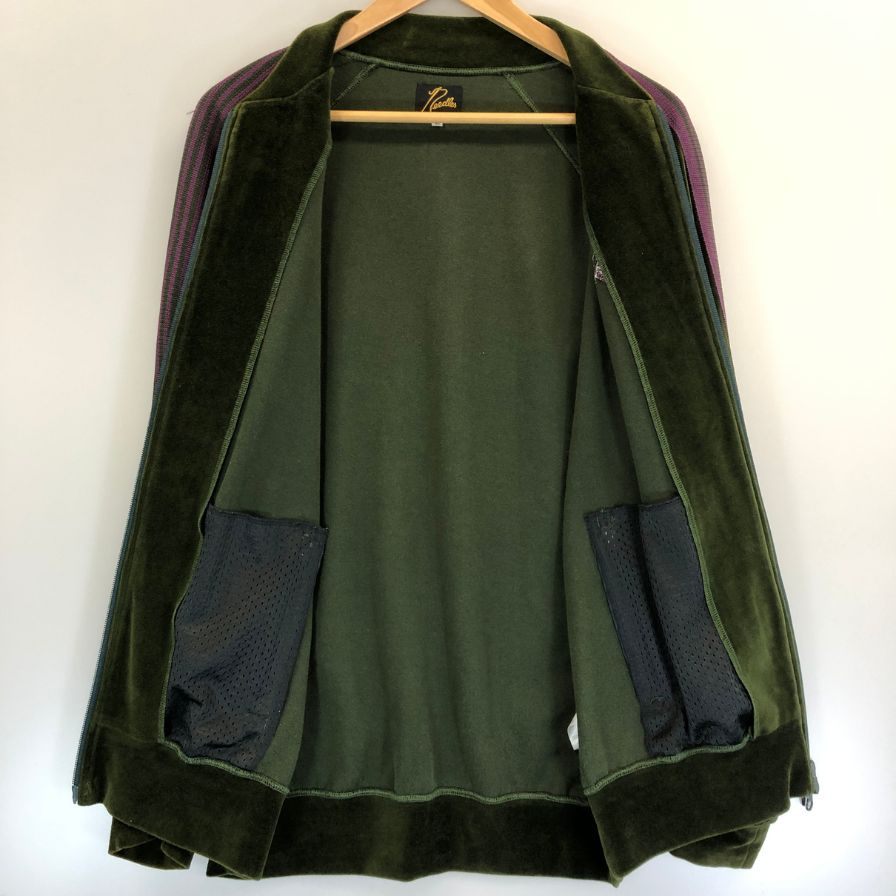 極美品◆ニードルス 21AW トラックジャケット ベロア グリーン×パープル メンズ サイズL J0227 Needles 【AFB3】
