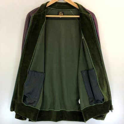 極美品◆ニードルス 21AW トラックジャケット ベロア グリーン×パープル メンズ サイズL J0227 Needles 【AFB3】