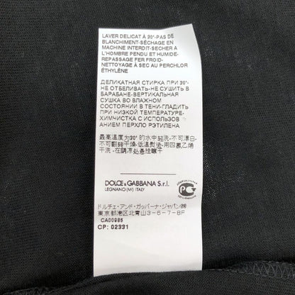 美品◆ドルチェ&ガッバーナ ウール100% ラウンドネック トップス Tシャツ イタリア製 レディース サイズ46 ブラック  DOLCE & GABBANA 【AFB46】