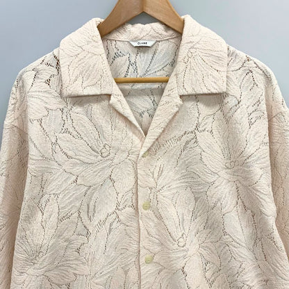 美品◆クラネ カーテンレーススリットシャツ コットン ベージュ レディース サイズ1 14122-4062 CLANE 【AFB12】