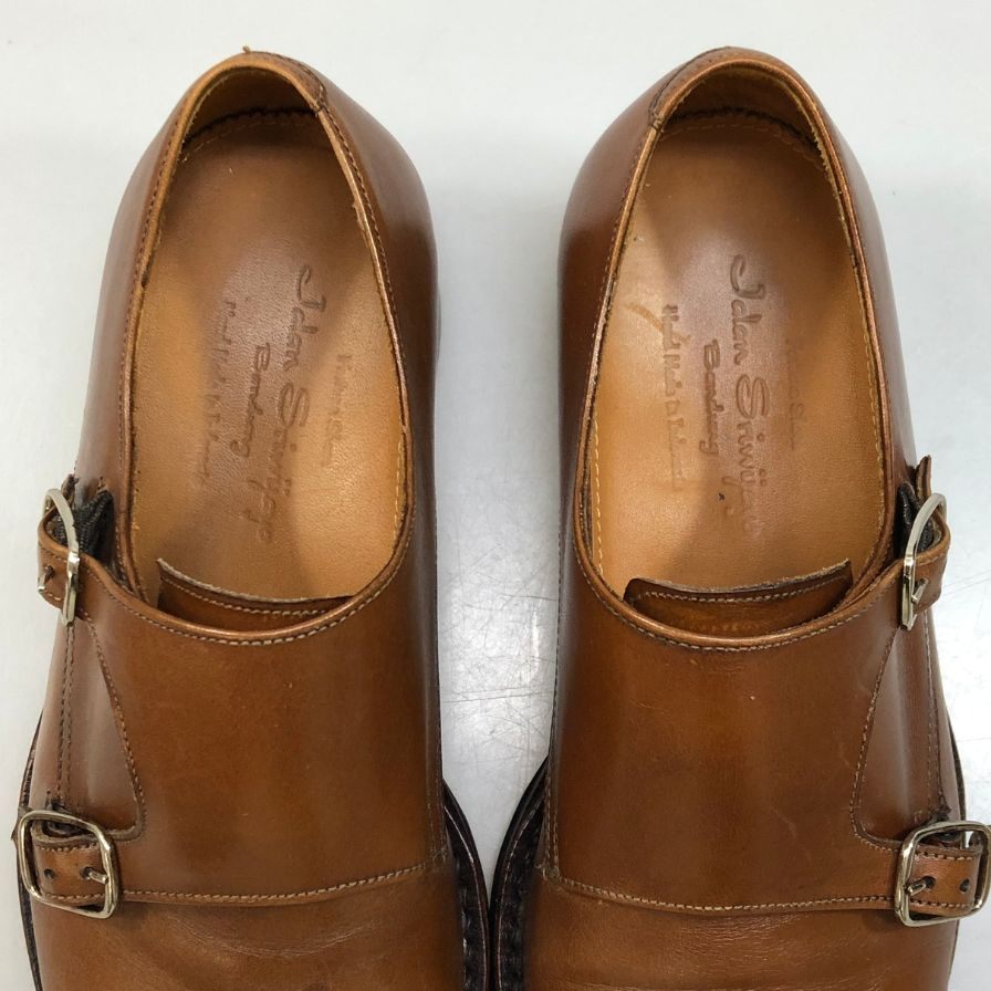 ジャランスリワヤ レザーシューズ ダブルモンク 98374 カーフ サイズUK5 メンズ ブラウン JALAN SRIWIJAYA 約24.0cm【AFC3】