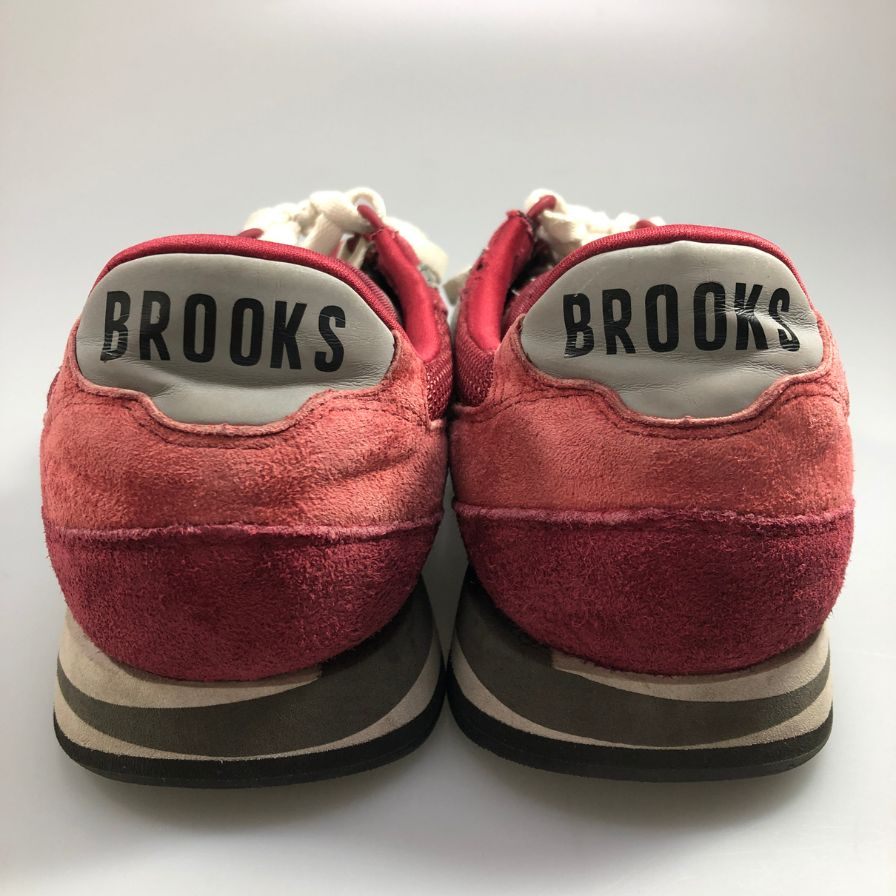 ブルックス ローカットスニーカー スウェード メッシュ 切替 ローテク ランニング ボルドー メンズ サイズ27cm BROOKS RUNNING 約27.0cm【AFC34】