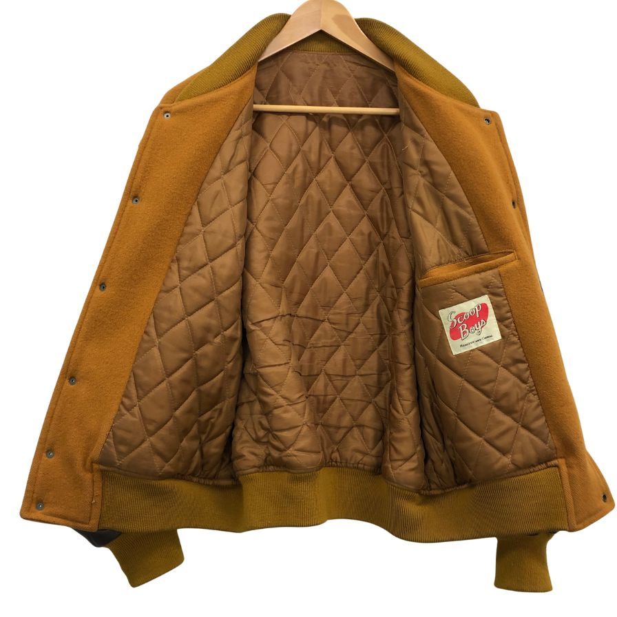 中古◆スクープボーイズ スタジャン レザー切替 ブラウン メンズ サイズS-44 Scoop boys 【AFA20】