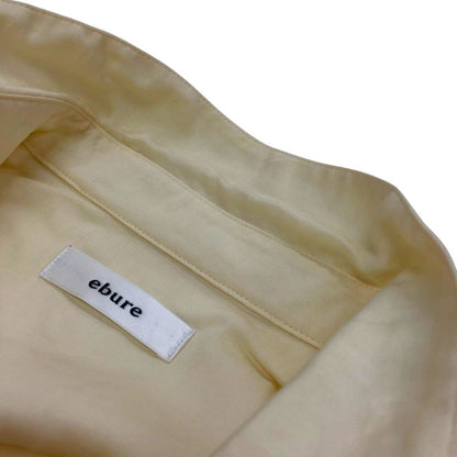 美品◆エブール シャツワンピース マキシ丈 シルク イエロー レディース サイズ38 EBURE 【AFB35】