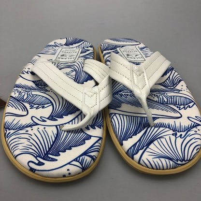 アイランドスリッパ ビーチサンダル 総柄 クラシック デザイン ブルー メンズ サイズ12 ISLAND SLIPPER 約30.0cm【AFC3】