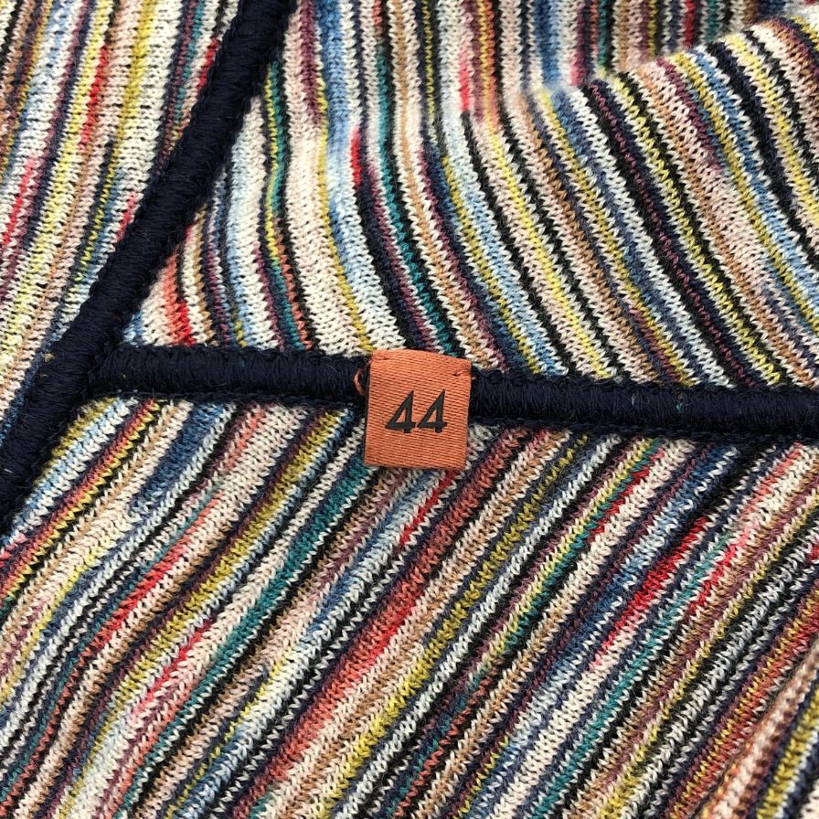 極美品◆ミッソーニ フロントジップ パーカー レディース 裏地総柄 ウール サイズ44 ネイビー MISSONI 【AFB17】