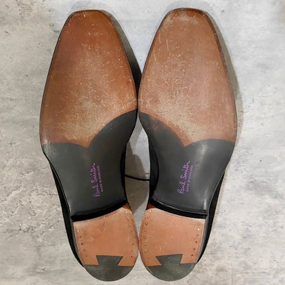 クロケット＆ジョーンズ ポールスミス別注 パンチドキャップトゥ アデレード スエード ブラック サイズUK7E CROCKETT&JONES スエードシューズ 約25.5cm【LA】【中古】