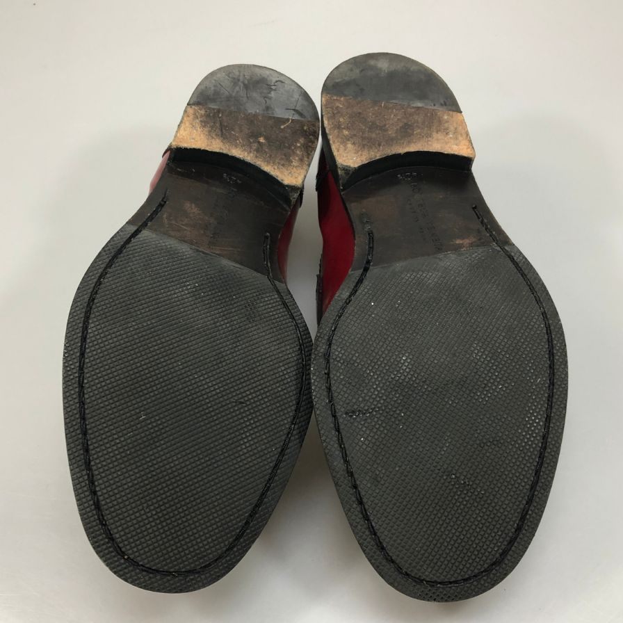 ボッテガヴェネタ エナメル コインローファー メンズ サイズ42.5 ボルドー BOTTEGA VENETA 約27.5cm【AFC46】