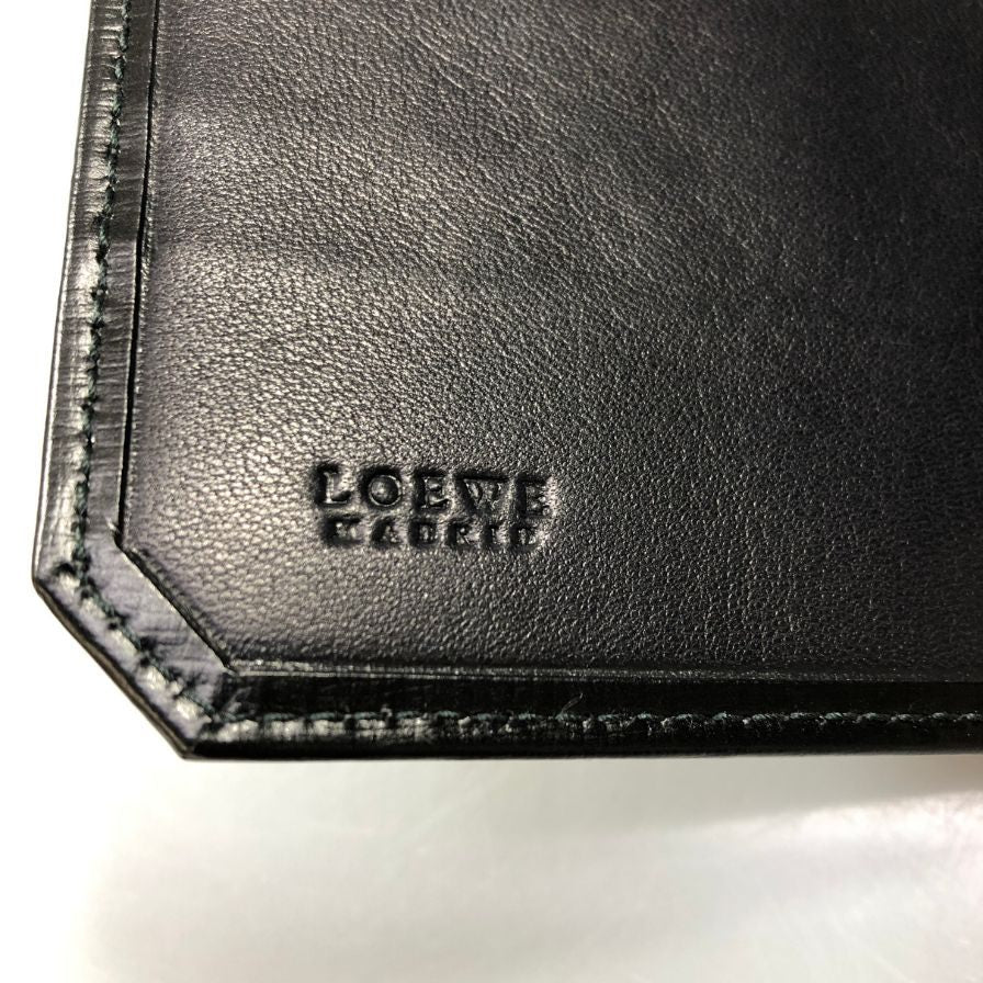 ロエベ 札入れ 長財布 レザー カードケース アナグラム ブラック LOEWE【AFI20】