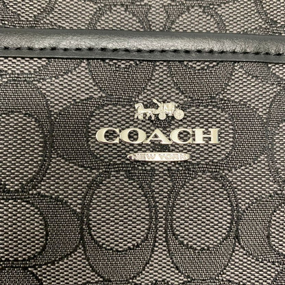 極美品◆コーチ ショルダーバッグ J2279 レディース キャンバス×レザー シグネチャー ブラック COACH【AFE11】