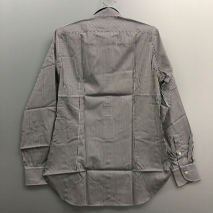 美品◆ビームスエフ ストライプ柄 Yシャツ メンズ サイズ39 ブラック×ホワイト BEAMS F 【AFB43】