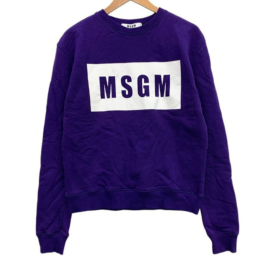 中古◆エムエスジーエム トレーナー スクエアロゴ スウェット レディース サイズS パープル  MSGM 【AFB36】