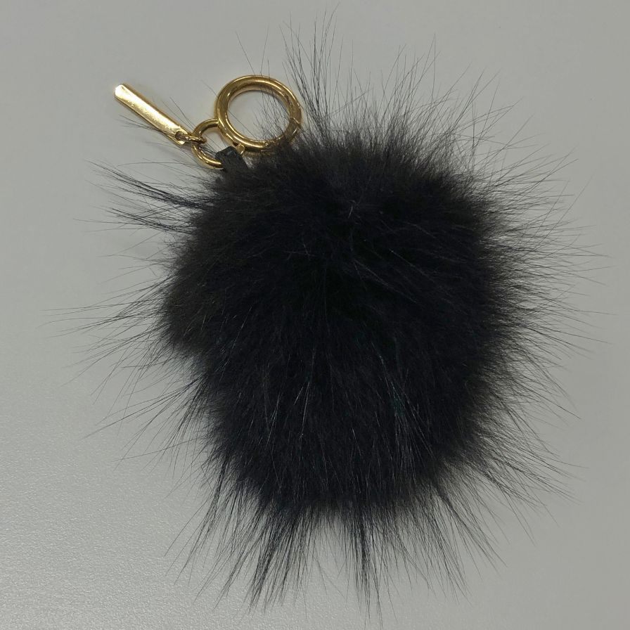 フェンディ バグズモンスター ファーチャーム キーホルダー ブラック FENDI【AFI2】【中古】
