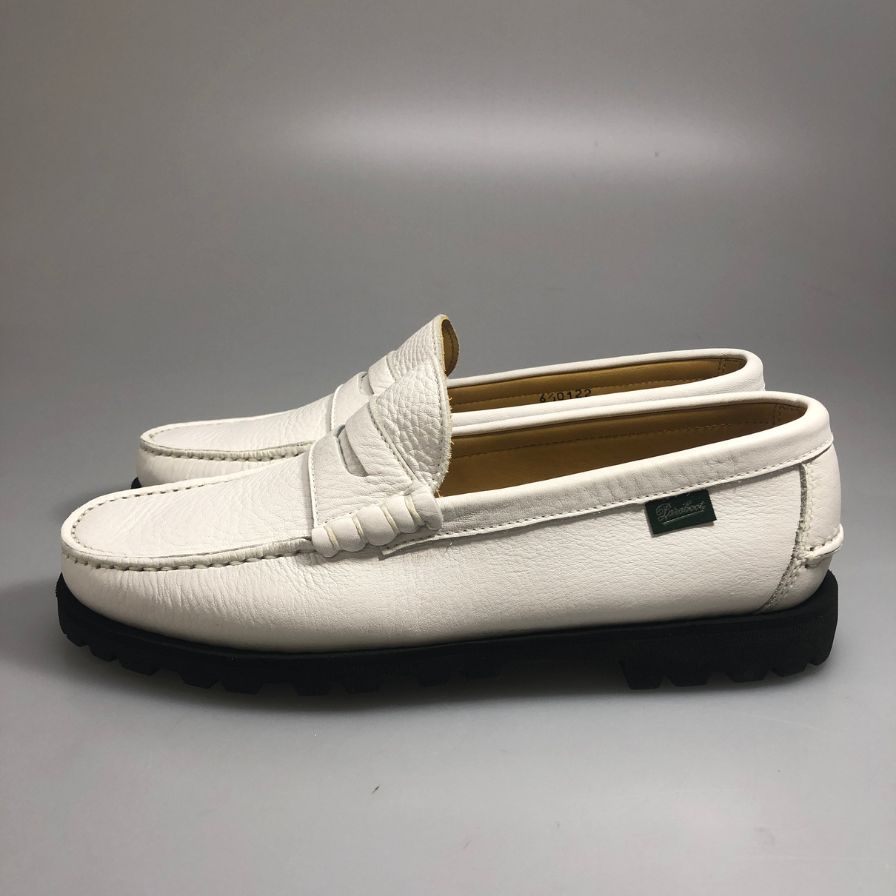 パラブーツ コロー ローファー  メンズ ホワイト グレインレザー サイズUK6.5 Paraboot 約25.5cm【AFD3】
