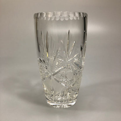 ボヘミア レッド クリスタル ガラス 花瓶 クリスタル BOHEMIA LEAD CRYSTAL GLASS【AFI28】【中古】