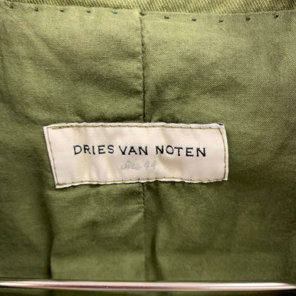 中古◆ドリスヴァンノッテン テーラードジャケット ダブルブレステッド 6B コットン メンズ オリーブ サイズ44 DRIES VAN NOTEN 【AFB28】