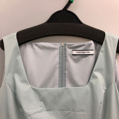 美品◆フォクシーニューヨーク ノースリーブフレアワンピース 34551-NA0FY106T ブルー系 サイズ40  FOXEY NEW YORK 【AFB36】
