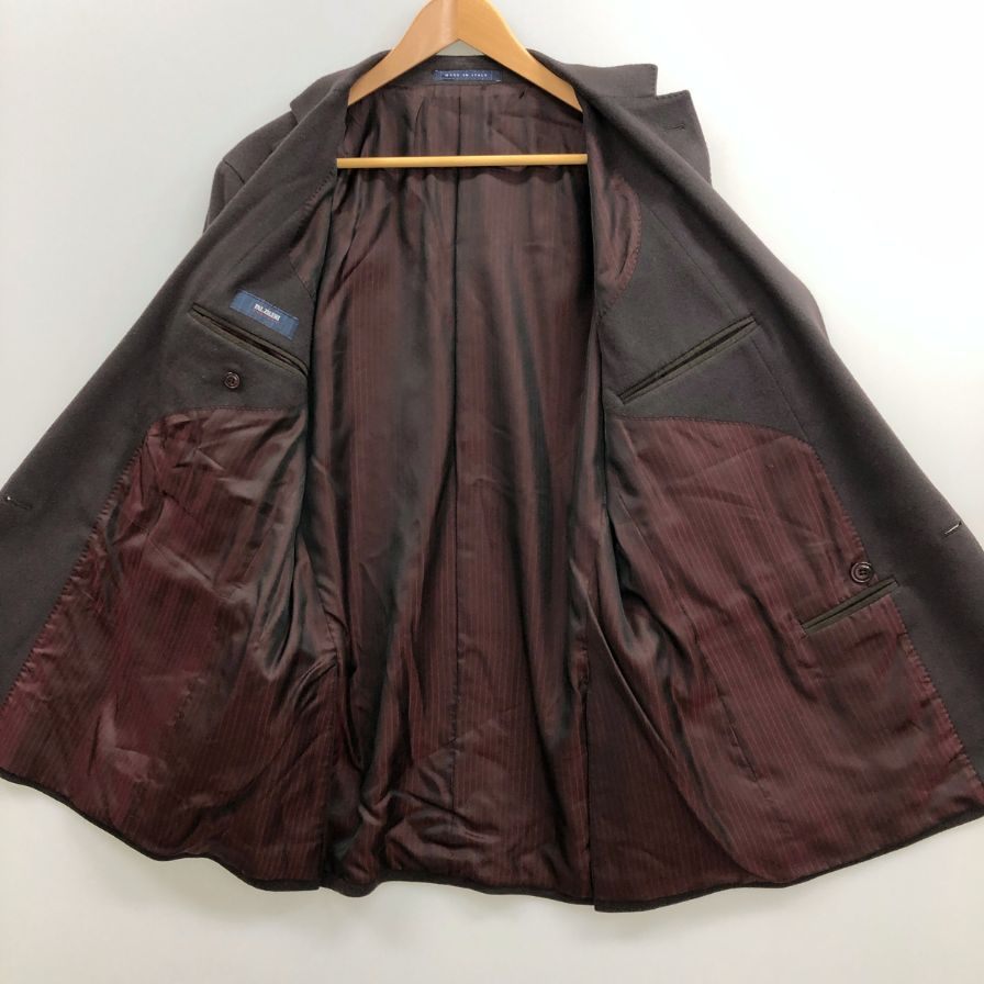 美品◆パルジレリ ダブルブレスト ジャケット ウール100% メンズ サイズ50 ブラウン PAL ZILERI 【AFB6】