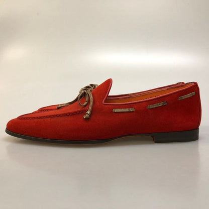 サントーニ スリッポン 9517 スエード モカシン Uチップ レッド サイズUK8 Santoni 約26.5cm【AFC5】