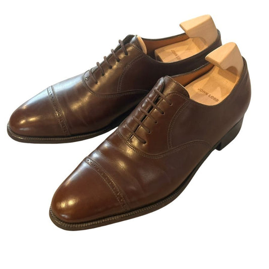 ジョンロブ レザーシューズ フィリップ2 パンチドキャップトゥ カーフ 7000ラスト ブラウン メンズ サイズUK6E JOHN LOBB Philip II ビジネスシューズ 約24.5cm【LA】【中古】