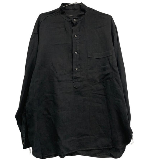 極美品◆コモリ 26SS リネンWクロス プルオーバーシャツ ブラック メンズ サイズ2 D01-02009 COMOLI 【AFB7】