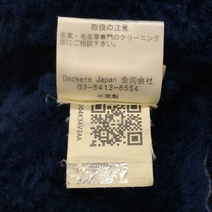 アグ ハット ムートン 本毛皮 ボア キャップ 帽子 ネイビー 0/S UGG