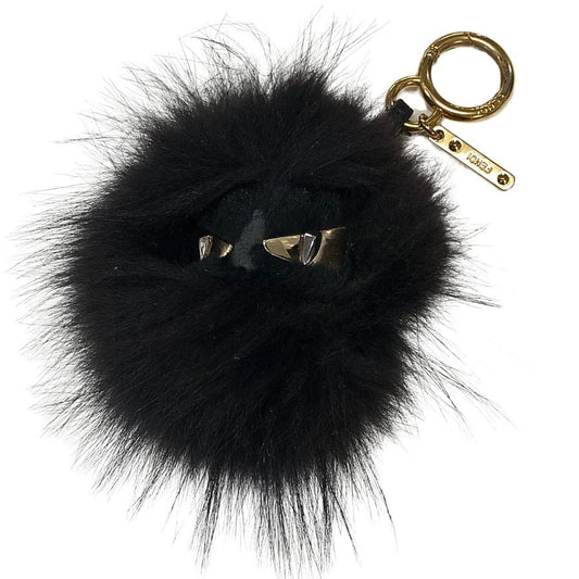 フェンディ バグズモンスター ファーチャーム キーホルダー ブラック FENDI【AFI2】【中古】