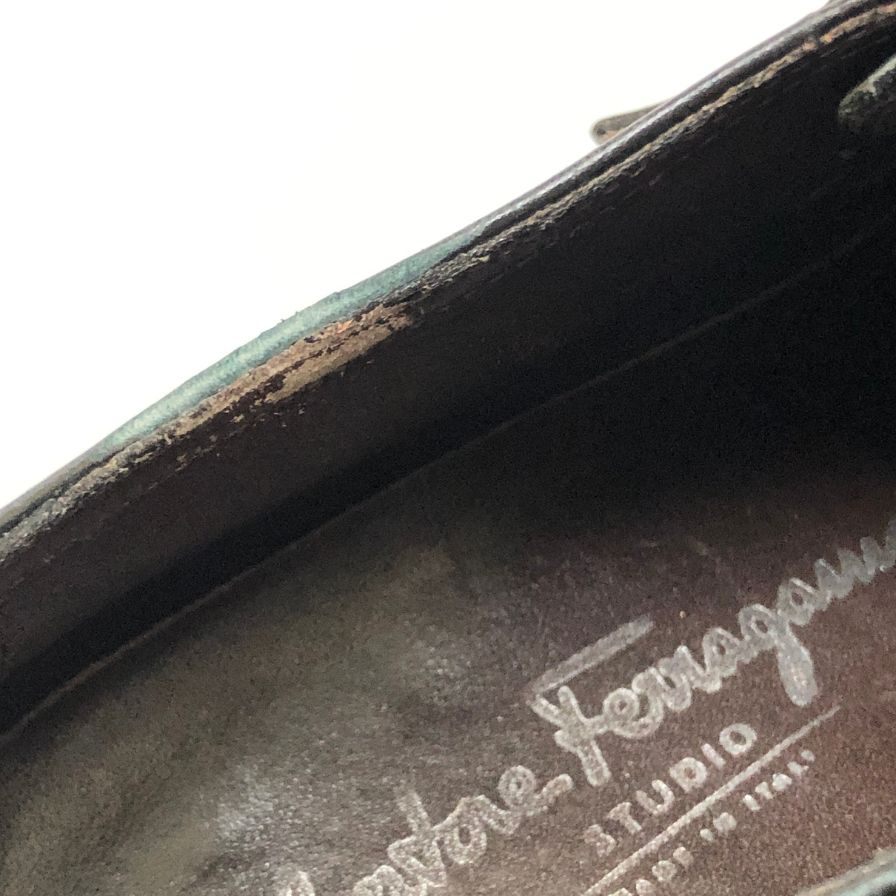 サルバトーレ フェラガモ シングルストラップ Uチップ ブラック サイズ6.5EE メンズ Salvatore Ferragamo 約24.5cm【AFC34】