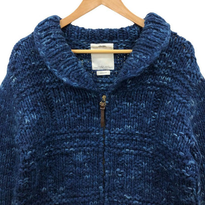 中古◆ヴィズヴィム ビズビム インディゴ カウチン ニット ジャケット 初代 INDIGO COWICHAN F.Z. 11FW  藍染 ウール  メンズ  サイズ2 visvim 【AFB34】