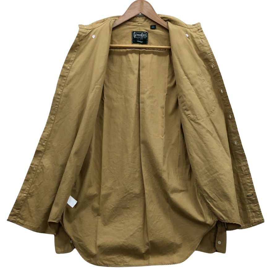 極美品◆ギットマン ヴィンテージ 長袖シャツ ボタンダウン アメリカ製 コットン メンズ カーキ サイズM GITMAN VINTAGE 【AFB9】
