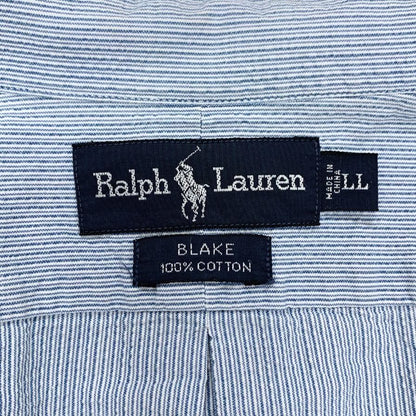 ラルフローレン チェックシャツ 総柄 ブルー系 メンズ サイズLL Ralph Lauren【LA】