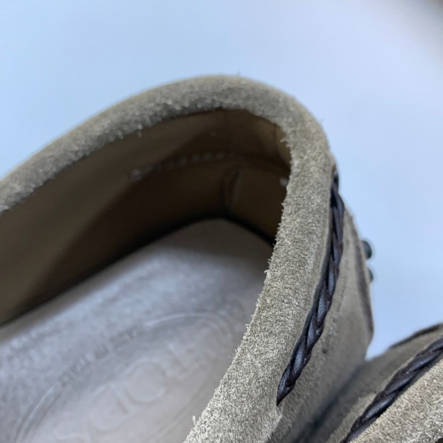 トッズ ドライビングシューズ タッセル スエード メンズ グレー サイズ6.5 TOD‘S 約25.5cm【AFD7】